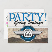 ルート66 - ヴィンテージカーズ- 招待状 (正面/裏面)