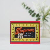 ルート66 – ヴィンテージトラベルアルバカーキニューメキシコ ポストカード (スタンド正面)