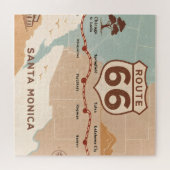 ルート66 ヴィンテージマップ 歴史的な都市 ジグソーパズル (横)