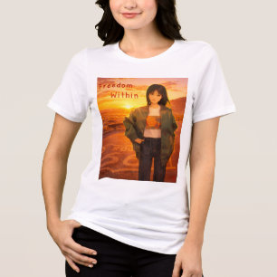 ルート66 女性用Tシャツ Freedom Within I トライブレンドTシャツ