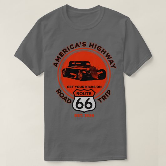 ルート66 改造 Tシャツ (デザイン正面)
