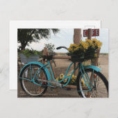 ルート66 |自転車・ひまわり |エイドリアン、テキサス州 ポストカード (正面/裏面)