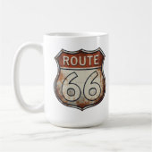ルート66 錆びた道路標識 コーヒーマグカップ (左)