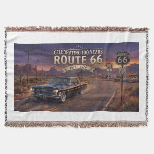 ルート66、100周年おめでとう スローブランケット (正面)