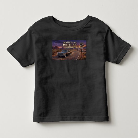 ルート66、100周年おめでとう トドラーTシャツ (正面)