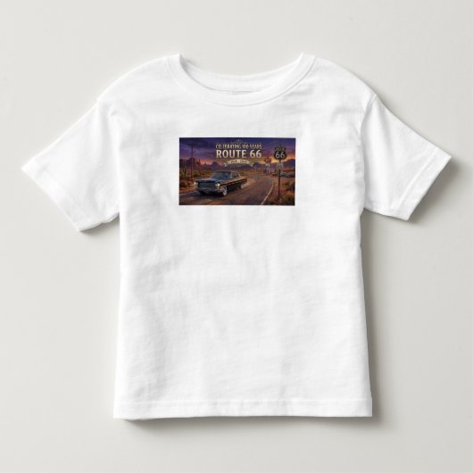 ルート66、100周年おめでとう トドラーTシャツ (正面)