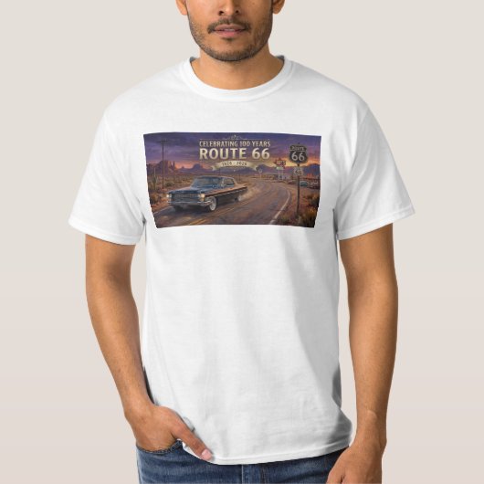 ルート66、100周年おめでとう Tシャツ (正面)