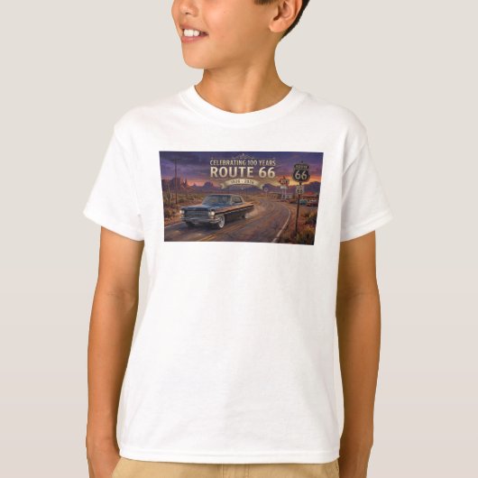 ルート66、100周年おめでとう Tシャツ (正面)
