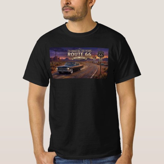 ルート66、100周年おめでとう Tシャツ (正面)
