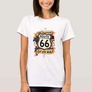 ルート66 100周年記念ヴィンテージスタイル グラフィック Tシャツ