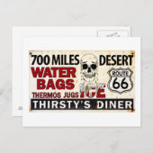 ルート66 - 700マイル砂漠の道端標識 ポストカード (正面/裏面)
