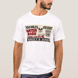 ルート66 - 700マイル砂漠の道端標識 Tシャツ