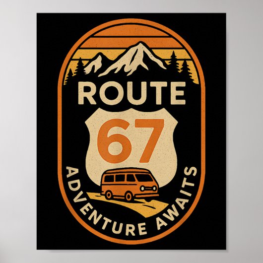ルート67冒険が待っている面白い67ミーム旅行デザイン ポスター (正面)