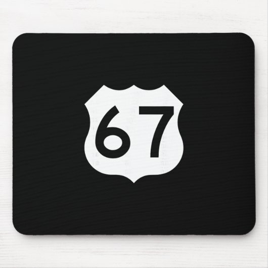 ルート67看板の面白画像 シックス セブン マウスパッド (正面)
