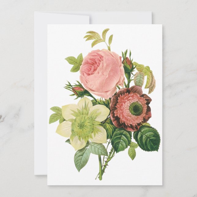 ルードゥによるヴィンテージの花、アネモネ、バラ、クレマチス (正面)