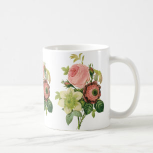 ルードゥによるヴィンテージの花、アネモネ、バラ、クレマチス コーヒーマグカップ