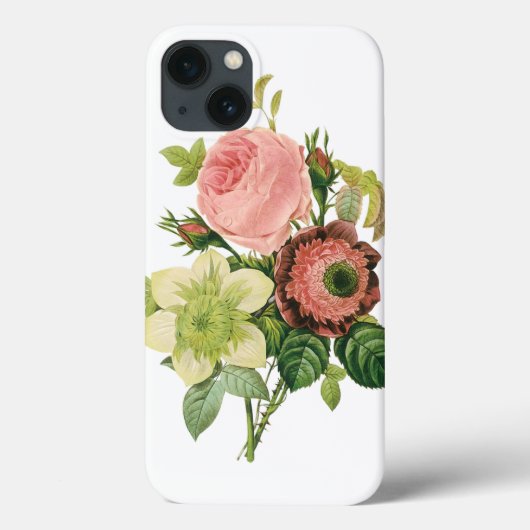 ルードゥによるヴィンテージの花、アネモネ、バラ、クレマチス Case-Mate iPhoneケース (裏面)