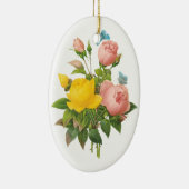 ルードゥートによるヴィンテージのペルシャ産黄色バラとティーローズ セラミックオーナメント (右)