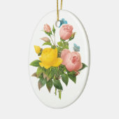 ルードゥートによるヴィンテージのペルシャ産黄色バラとティーローズ セラミックオーナメント (左)