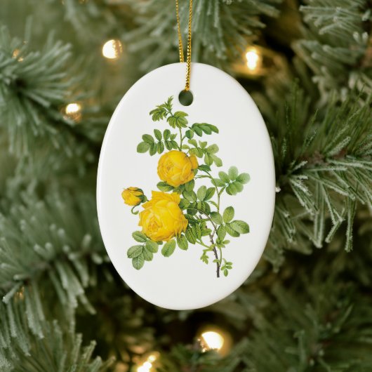 ルードゥートによるヴィンテージの花束、黄色のバラ セラミックオーナメント (ツリー)