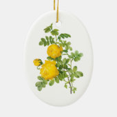 ルードゥートによるヴィンテージの花束、黄色のバラ セラミックオーナメント (裏面)