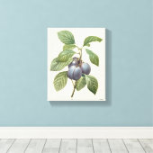 ルードゥートによるヴィンテージ フード フルーツ、パープル ガーデン プラム キャンバスプリント (インサイチュ (ウッドフロア))