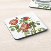 ルードゥートの愛の赤いバラ ヴィンテージ花 コースター (左側)