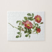 ルードゥートの愛の赤いバラ ヴィンテージ花 ジグソーパズル (横)