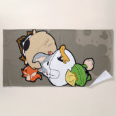 ルーニーチューンズ™スタイル化ビッグヘッズ ビーチタオル (正面)