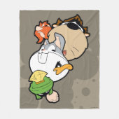 ルーニーチューンズ™スタイル化ビッグヘッズ フリースブランケット (正面)