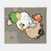 ルーニーチューンズ™スタイル化ビッグヘッズ フリースブランケット (正面(横))