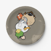 ルーニーチューンズ™スタイル化ビッグヘッズ ペーパープレート (正面)