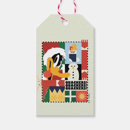 ルーニーチューンズ™ダッフィーDUCK™ホリデークッカー ギフトタグ (正面)