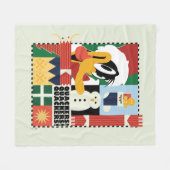 ルーニーチューンズ™ダッフィーDUCK™ホリデークッカー フリースブランケット (正面(横))