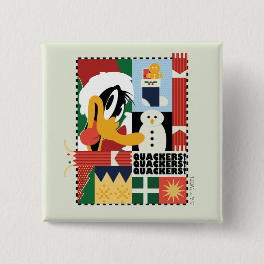 ルーニーチューンズ™ダッフィーDUCK™ホリデークッカー 缶バッジ (正面)