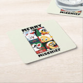 ルーニーチューンズ™ホリデーメリーいたずら スクエアペーパーコースター (アングル)