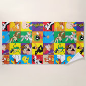 ルーニーチューン™キャラクターグリッド ビーチタオル (正面)