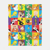 ルーニーチューン™キャラクターグリッド フリースブランケット (正面)