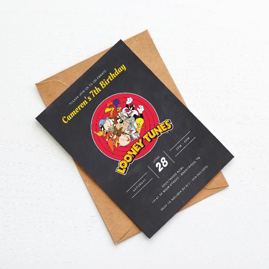 ルーニーチューン™キャラクターグループシャルボード誕生日 招待状