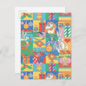 ルーニーチューン™ |ハッピーホリデーズクリスマスパターン ポストカード (正面/裏面)