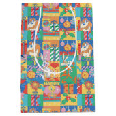 ルーニーチューン™ |ハッピーホリデーズクリスマスパターン ミディアムペーパーバッグ (正面)