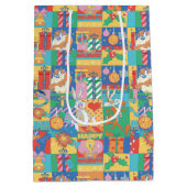 ルーニーチューン™ |ハッピーホリデーズクリスマスパターン ミディアムペーパーバッグ (裏面)