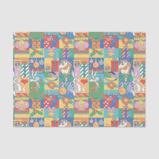 ルーニーチューン™ |ハッピーホリデーズクリスマスパターン 薄葉紙 (正面)