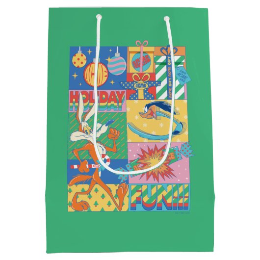 ルーニーチューン™ |休日おもしろい ミディアムペーパーバッグ (裏面)