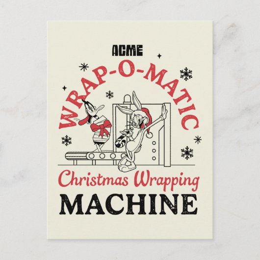 ルーニーチューン™ | ACME Wrap-O-Matic Wrapping Machine ポストカード (正面)