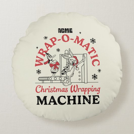 ルーニーチューン™ | ACME Wrap-O-Matic Wrapping Machine ラウンドクッション (正面)