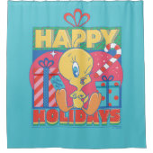 ルーニーチューン™ | TWEETY™ハッピーホリデー シャワーカーテン (正面)