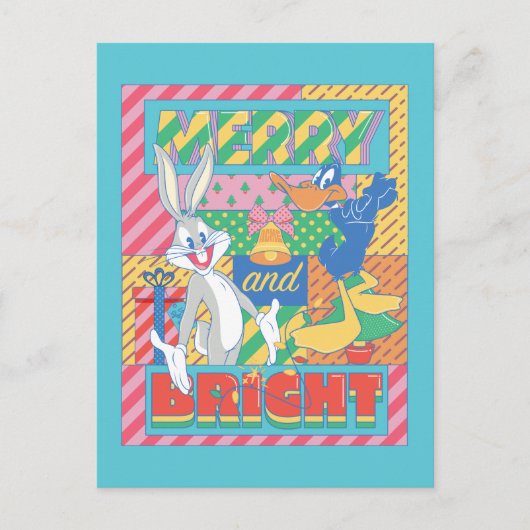 ルーニー・チューン™ |とメリー明るいクリスマス ポストカード (正面)