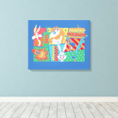 ルーニー・チューン™ |ハッピーホリデーズパターン キャンバスプリント (インサイチュ (ウッドフロア))