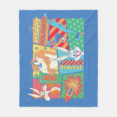 ルーニー・チューン™ |ハッピーホリデーズパターン フリースブランケット (正面)